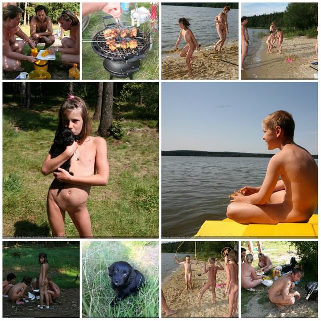 Grande collection de photos des adultes et des jeunes naturistes dans la nature pure nudisme série